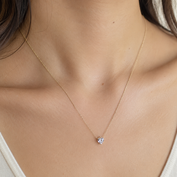 Minimal Heart Crystal Necklace