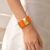 Marbel Pattern Acrylic Bracelet - Orange