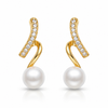 Studded Spiral Pearl Earrings