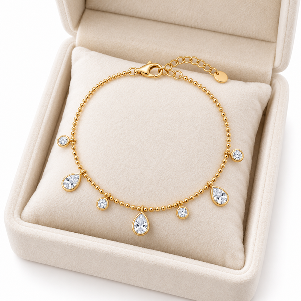 Teardrop Beaded Chain Bracelet