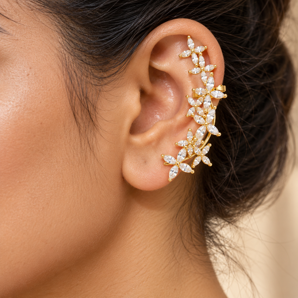 Flower Cluster Ear Cuff