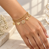 Dual Chain Dangling Charm Bracelet