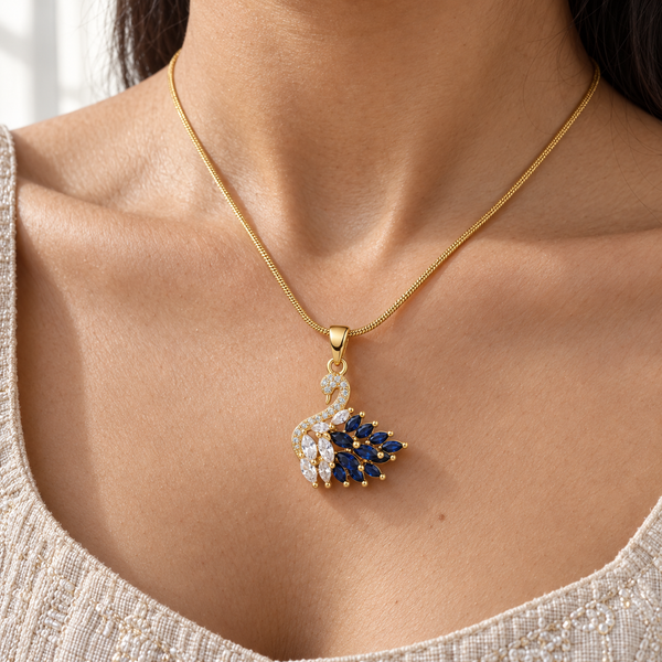 Blu Swan Pendent Necklace