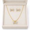 Crystal Bow Necklace with Earrings