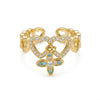 Heart Link Eye Charm Ring