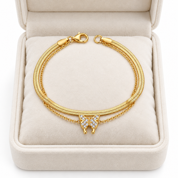 Dual Layer Butterfly Bracelet