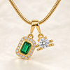 Emerald Solitaire Charm Necklace
