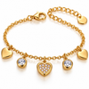 Studded Heart Dangle Chime Bracelet