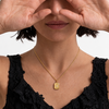 Gold Brick Studded Star Necklace