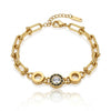 Roman Crystal Disc Link Bracelet