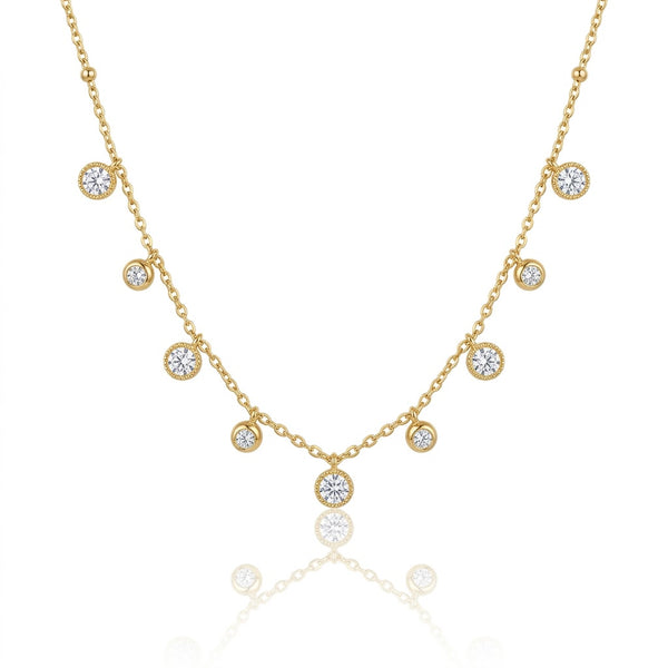 Disc Crystal Charm Necklace