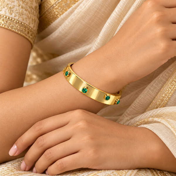Emerald Crystal Broad Bracelet