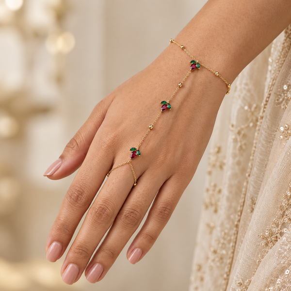 Ruby Tulip Hand Chain