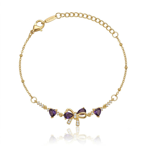 Dainty Purple Bow Bracelet