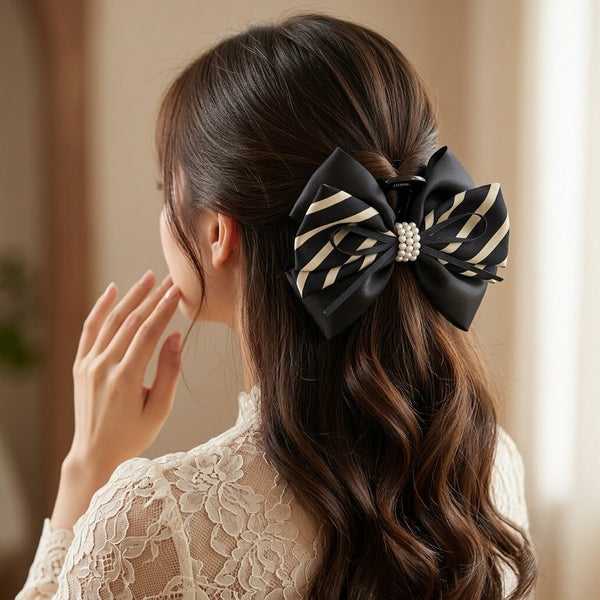 Retro Strip Ribbon Hair Claw hair claw clip for women by Fix My Hairs