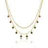Dual Layer Emerald Charm Necklace