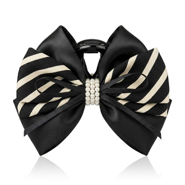 Close-up detail of the Retro Strip Ribbon Hair Claw hair claw clip