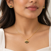 Midnight Studded Eye Necklace with Earrings