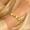 Emerald Crystal Broad Bracelet