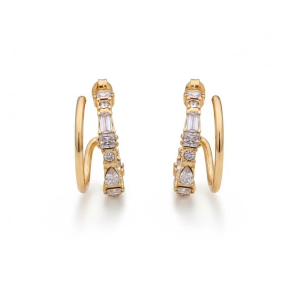 Diamond Baguette Hoop Earrings