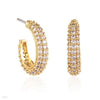 Crystal-Encrusted Huggie Hoop Earrings