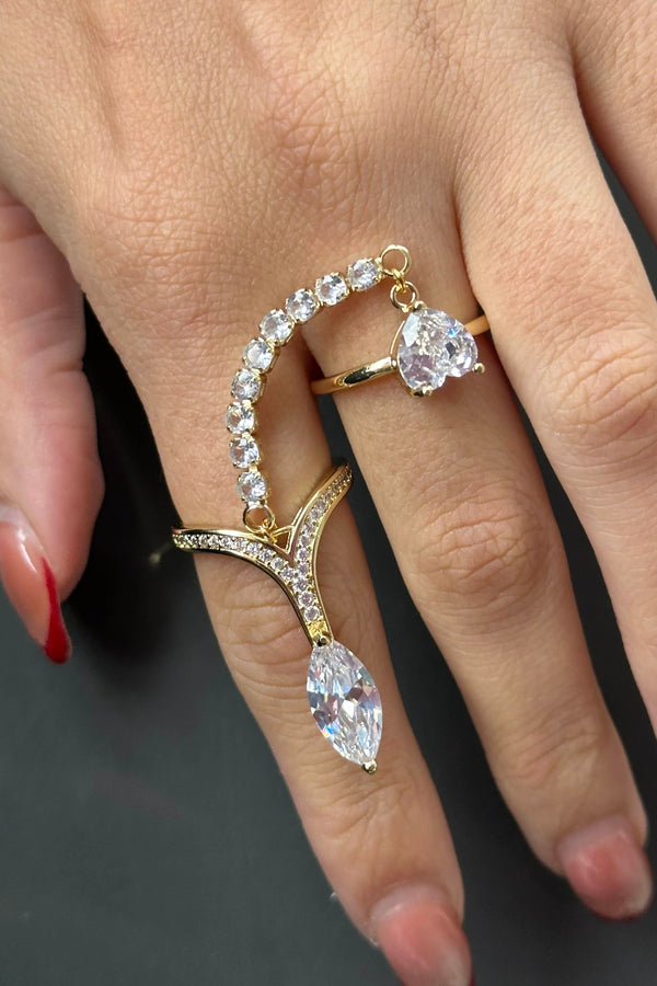 Dual Embellished Twin Ring