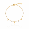 Gold Stone Charms Bracelet