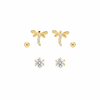 Mini Crystal Dragonfly Earring Set
