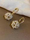 Pearl cluster drop earrings