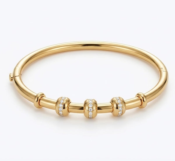 Solid Gold Studded Beads Bracelet