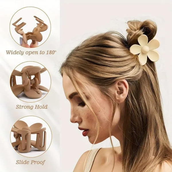 Flower-Shaped Hair Clips hair claw clip shown with Fix My Hairs gift packaging