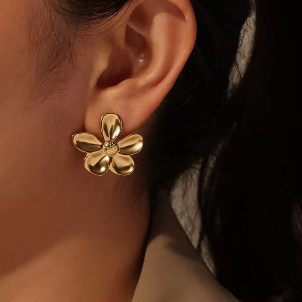 Camellia Flower Stud Earrings