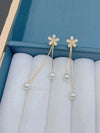 Flower Pearl Drop Earring
