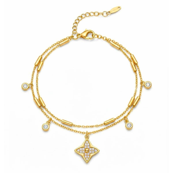 Dual Layer Leaf Clove Bracelet