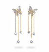 Butterfly Crystal Tassel Earrings
