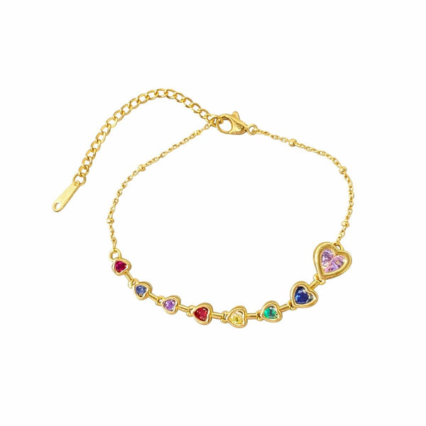 Rainbow Heart Bracelet