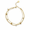 Double Layer Rose Stone Chain Bracelet