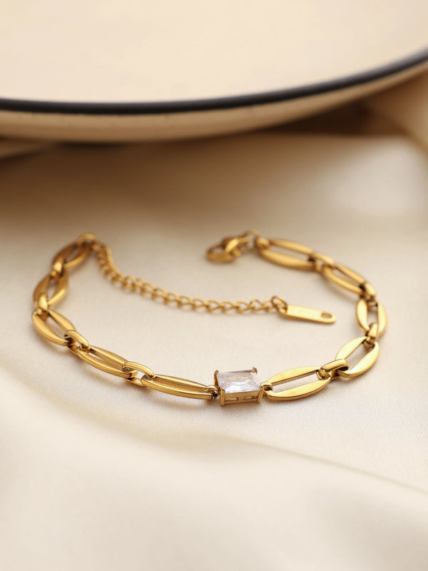 Crystal Cube Link Bracelet