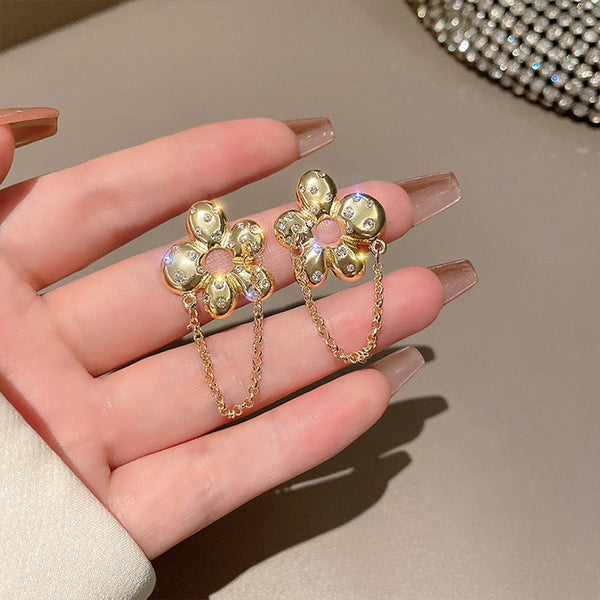 floral chain earrings