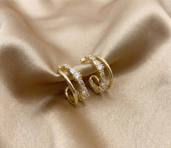 Diamond Baguette Hoop Earrings
