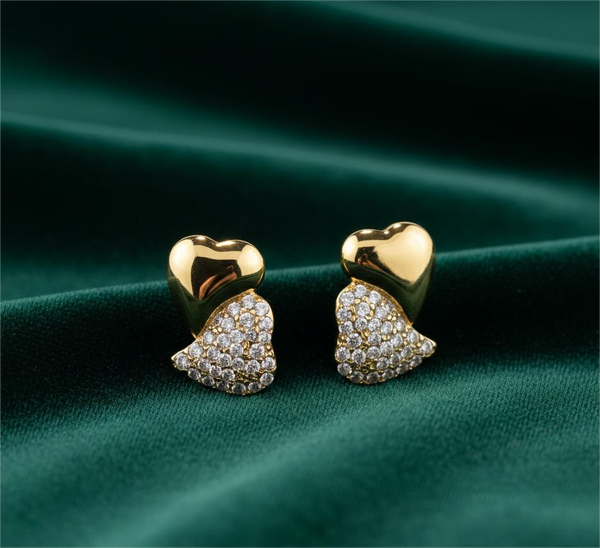 Double Heart Stud Earring