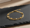 Double Layer Rose Stone Chain Bracelet