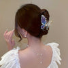 Close-up of the Embellished Purple Hued Butterfly Hair Claw showing butterfly motif