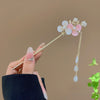 Blushing Flora Hair Pin hair clip worn on model – styled for women