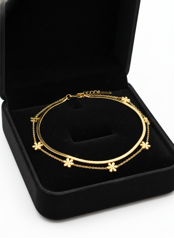 Flower Snake Chain Bracelet