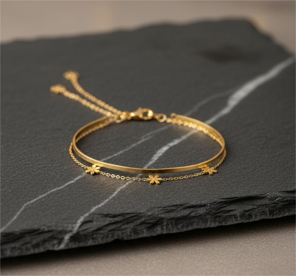 Flower Snake Chain Bracelet