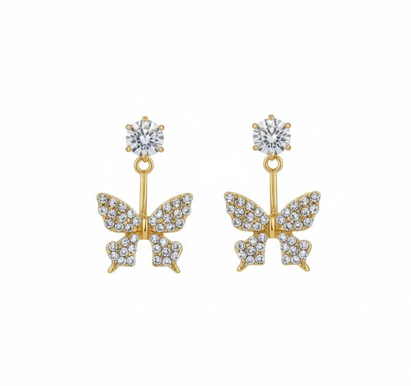 Solitaire Butterfly drop Earrings