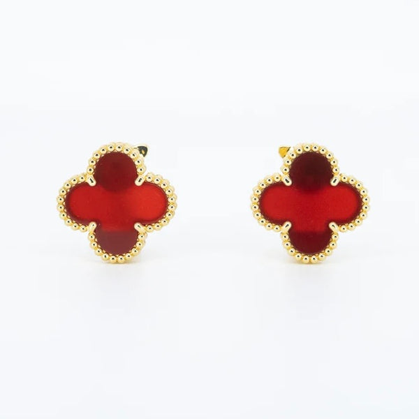 Wine Clover Earrings
