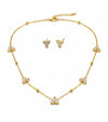 Tribloom Stud Chain Necklace with Earrings