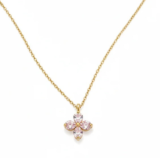 Dainty Pink Bloom Necklace